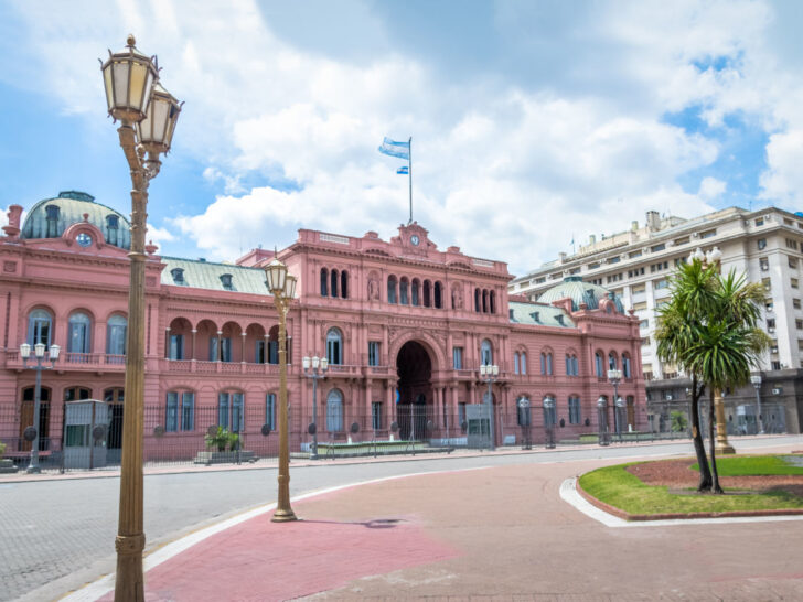 The Argentinian Presidential Palace, the Casa Rosada (Pink House), located in Buenos Aires.