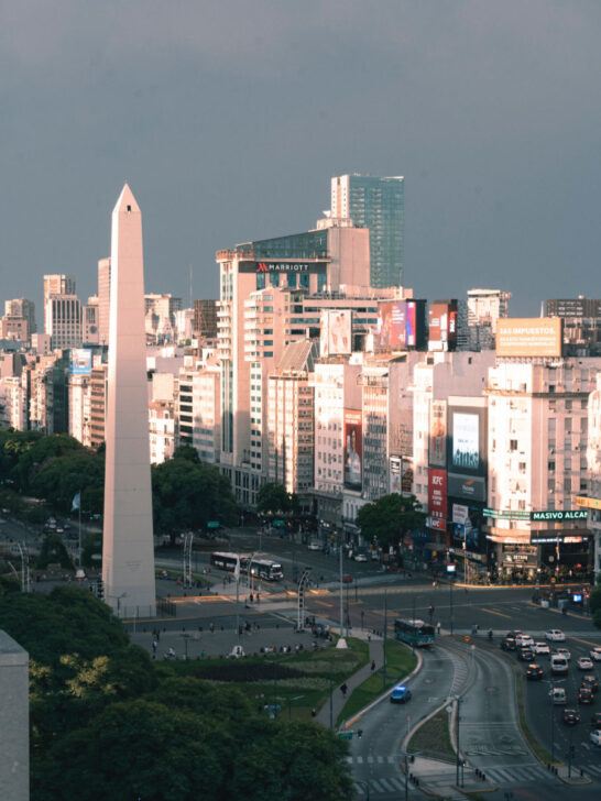 The Obelisk and city center of Buenos Aires, Argentina