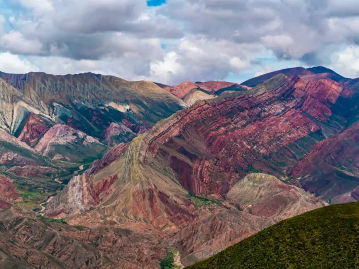 The famous Mirador Hornocal, also known as the Mountain of 14 Colors near Humahuaca is a must-visit when in Salta.