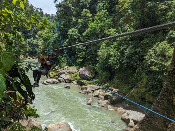 Ziplining at Rios Lodge on the Pacuare River in Costa Rica