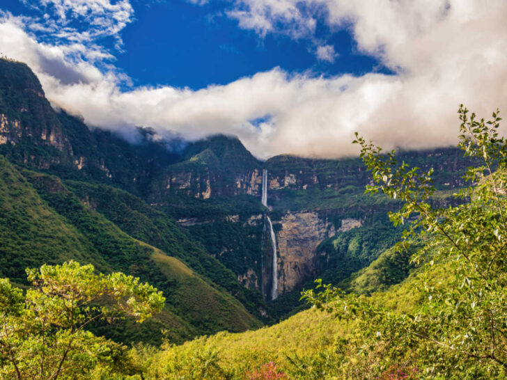 The 2,530 feet (770 meters) high Gocta Waterfall - an impressive waterfall and hiking route in Peru