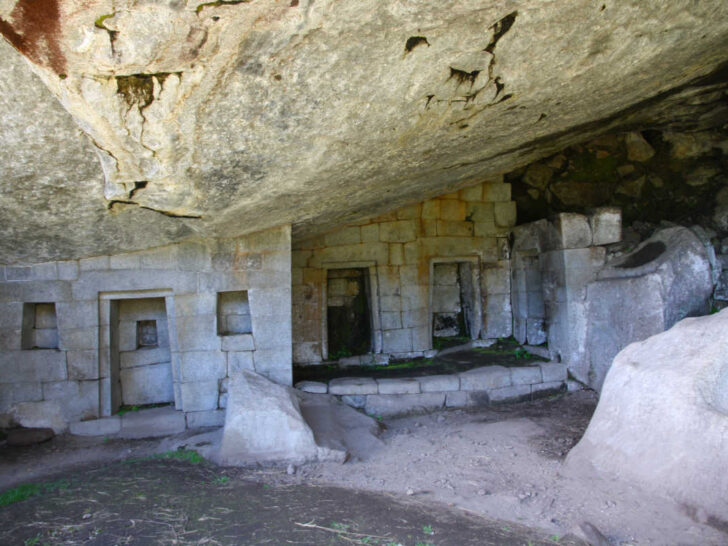 The Temple of the Moon, carved into natural caves, found at the top of the Huayna Picchu hike.