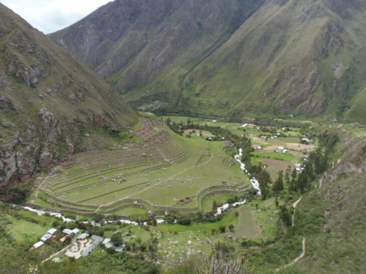 A view across the Llactapata archaeological site on the Inca Trail
