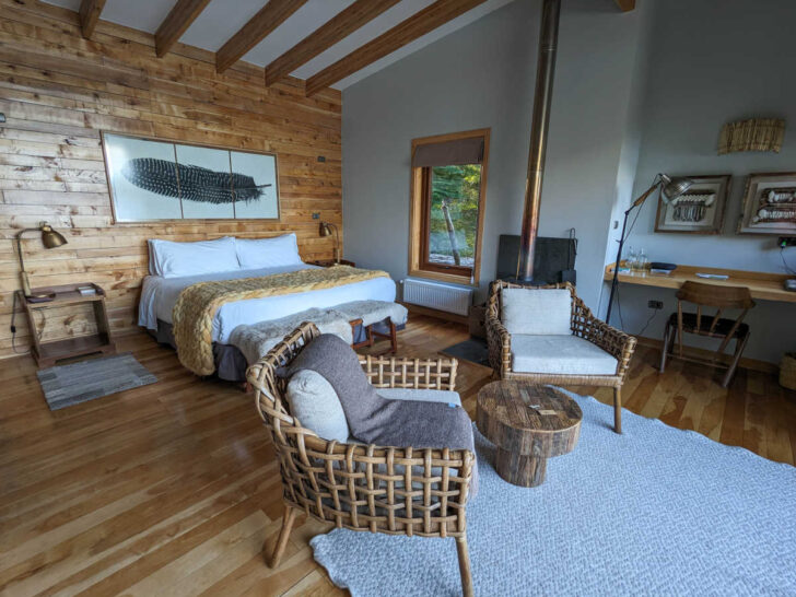 Views of the bedrooms at Lodge Desado in Chilean Tierra del Fuego