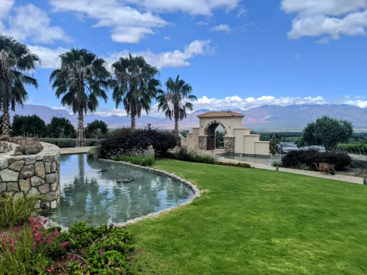 The grounds of one of the most impressive wineries in Argentina, the Piatelli vineyard located in Salta.
