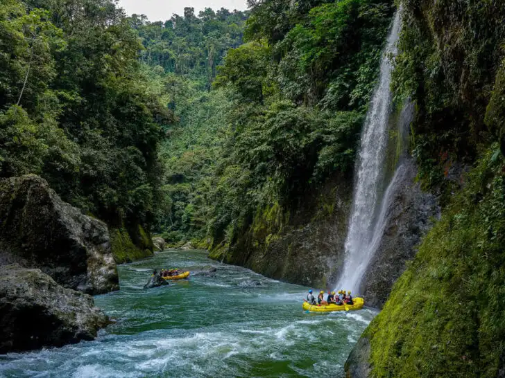 Rafters on the Pacuare River Gorge in Costa Rica