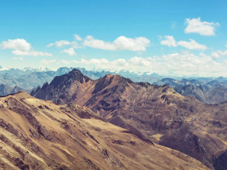 The mountain peaks of the Cordillera Huayhuash hike in Peru